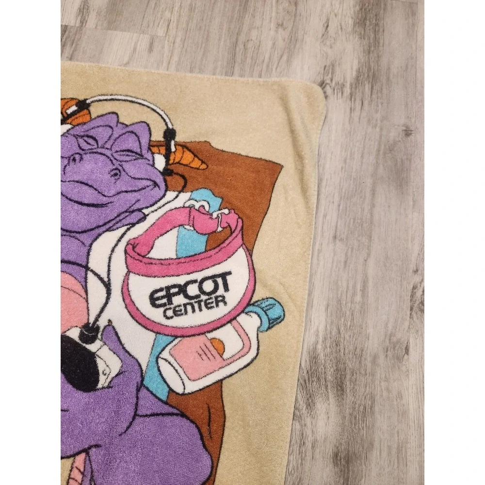 VTG. 1982 Figment Beach Towel Disney World Epcot Center Journey Into Imagination